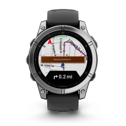 Garmin Fenix E AMOLED, 47 mm (Stainless Steel/Black Silicone Band)
